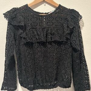 Free People crochet black blouse. Never worn